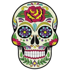 LARGE SUGAR SKULL PATCH iron-on embroidered DIA DE LOS MUERTOS CALAVERA DAY DEAD picture