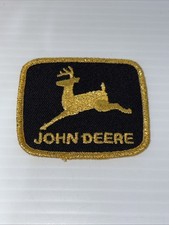VTG NOS John Deere Tractors Black/Yellow 1980s Advertising Patch 2.25”x2.5” picture