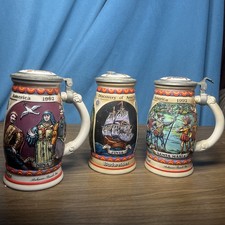 Budweiser Discover America Series 1992 set of 3 Steins Nina Pinta & Santa Maria picture