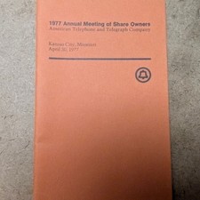 1977 Kansas City MO AT&T Share Owners Annual Meeting Booklet AT and T Bell picture