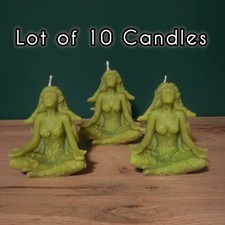 WHOLESALE Bulk Candles Lot of 10 Woman Nature Meditation Green Beeswax Fairycore picture