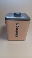 Vintage Columbus Plastic Lustro-ware Pink Gray Cookies Canister MCM EXCELLENT picture