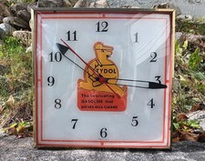 Vintage Square Pam Clock Body w/ Bubble Glass & Tydol Replacement Face Working picture