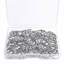 Split Ring, Key Rings Keychain Ring, Craft Metal Ring 12mm, 15mm, 18mm, 100-Pack picture