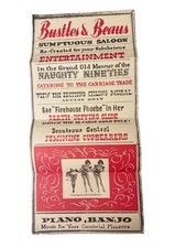 Vintage 1960s Bustles & Beaus San Francisco Saloon Menu Burlesque Ephemera picture