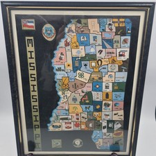 Mississippi State Framed Print Of Needlepoint Map Extension Homemakers Council picture