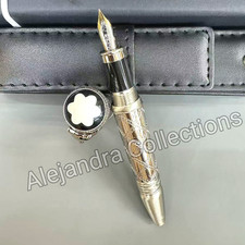 MONTBLANC Rudyard Kipling Wolf Head Limited Edition Fountain Pen Silver w/ Box picture