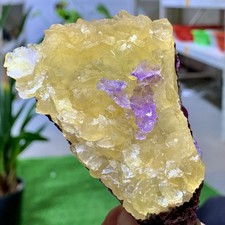 271G Natural Crystal Rare yellow purple cubic fluorite sample/Zhejiang, China picture