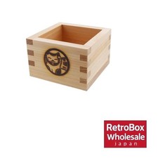 Yamako Hinoki Masu Box Lucky Cat Design 8.3cm Japan picture