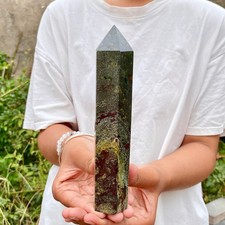 1.3LB Natural dragon blood stone Column Quartz Crtal Obelisk Energy Healing picture