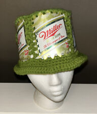 Vintage Miller High Life Beer Can Bucket Party Hat Knit Crochet picture