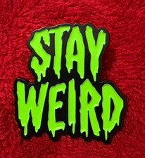 STAY WEIRD enamel pin - brooch lapel cartoon - picture