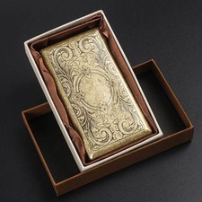 Retro Bronze Metal Cigarette Case Holder Box For King Size /20's Cigarettes US🧡 picture