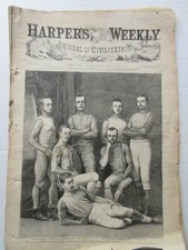 Harper’s Weekly August 1 1874 Columbia College University Crew Chicago Fire  picture