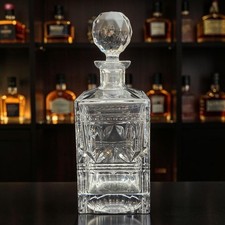 Royal Limited Crysta 24% Lead Crystal Square Decanter w/Stopper Discontinued EC picture