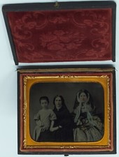 Antique 1/6th Plate photograph of Young Women and girl picture
