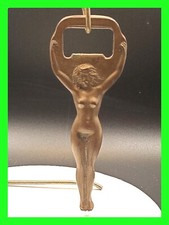 Circa 1930's Antique European Brass Risque Art Deco Naked Lady Bottle Opener  picture