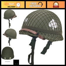 WW2 US Army M1 Helmet Replica - Metal Steel Shell, Canvas Chin Strap, DIY Paint picture