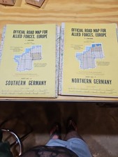 WWII ALLIED FORCES EUROPE OFFICIAL ROAD MAP SOUTHERN NORTHERN GERMANY 65X48 picture