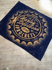 Harley Davidson Biederlack Fleece Throw Blanket Motorcycle RARE Design Vintage picture