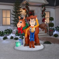 6 FT TOY STORY WOODY AND BULLSEYE WITH GIFTS Airblown Yard Inflatable picture