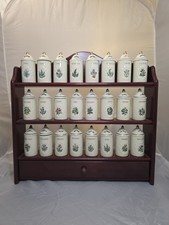 Vintage 1992 Lenox Spice Garden COMPLETE 24 Porcelain Jar Set w/ Rack Unused  picture