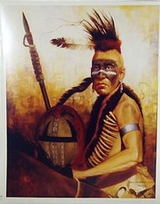 PAT McALLISTER SIOUX WARRIOR NATIVE AMERICAN ART PRINT L.E. 76/250 SIGNED picture