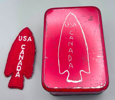 WWII 1st Special Service Forces USA Canada Patch With Custom Tin Box/Case RARE picture