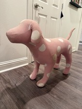 Victoria's Secret Pink Store Display Dog Vintage RARE XL – Pink/white Polka Dot picture