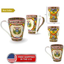 Ceramic Set of 2 Scottish Mugs Thistle Scotland Symbol Tea Gift Set Housewarm... picture