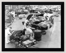 12X9.5 FRAMED 1965 SHELBY FACTORY COBRA GT350 GT40 REPRODUCTION PRINT picture