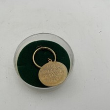 NOS VINTAGE 1980s Worlds Greatest Dad BRASS KEYCHAIN New Round Gift Father Day picture