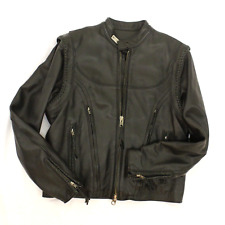 Women's Harley Davidson Willie G Leather Jacket Sz L Removable Sleeves Vest picture