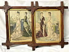 19th Century Anaïs Toudouze Inspired Lithograph and Frames Elegant Women Fashion picture