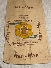 Har-Mar Corn Seed Cloth Seed Bag One Bushel (As Seen) Read Cromwell, Indiana picture