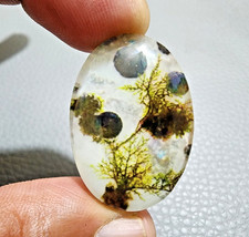 Amazing Rare Doublet Dendritic Agate Oval Cabochon Scenic Landscape Pendant 53Ct picture