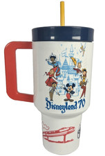 Disneyland 70th Anniversary Tumbler Mickey Mouse Characters 34.5 Oz Straw Disney picture