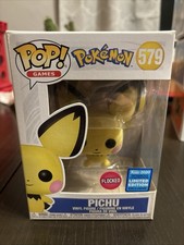 Funko Pop Pichu #579 FLOCKED Wonder Exclusive Limited Edition Pokémon Slight Dam picture