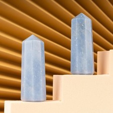 Angelite Crystal Tower Point Obelisk, Meditation, Healing Crystal Gift & Decor picture