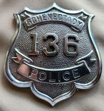 Vintage Antique 1940's Schenectady New York Police Badge Obsolete C.D. Reese picture