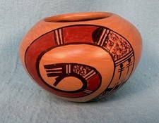 Vintage Hand Made Hopi-Tewa Pottery Seed Pot by Rachel Sahmie, (D), 3 1/2