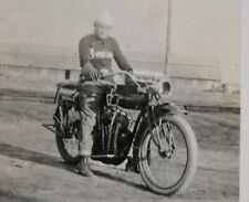RPPC Early 1914 Indian Motorcycle Rider Logo Jersey Vtg Postcard picture