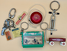 Vintage Novelty Keychains Lot of 4 Monopoly Radio Flyer Ant Farm Duncan Yo-Yo picture