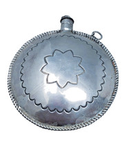 Large Antique Native American Navajo Silver  Canteen picture