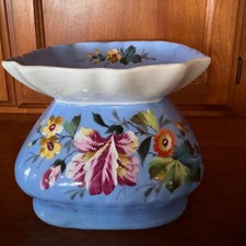 Antique Porcelain Ladies scalloped spitoon, cuspidor, cache pot picture