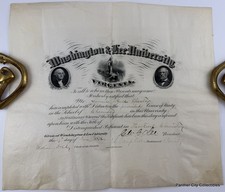 Signed Custis Lee 1872 Document Washington Lee University Civil War General CSA picture