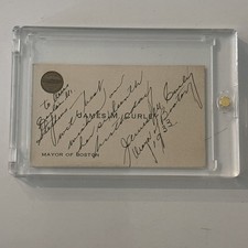 James M. Curley Mayor of Boston Signed Card picture