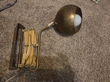 Rare Vintage Brass Accordion Scissor-Arm Wall Lamp MCM Works picture