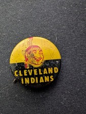1963 Crane Potato Chips Cleveland Indians Baseball Contest Pinback Button Chief picture