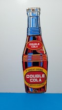 Vintage DOUBLE COLA a Mighty Flavour Soda bottle Porcelain Enamel Sign 10